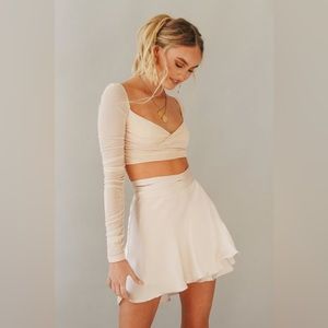 The Night Before Wrap Mini Skirt Nude (XS/AUS6)